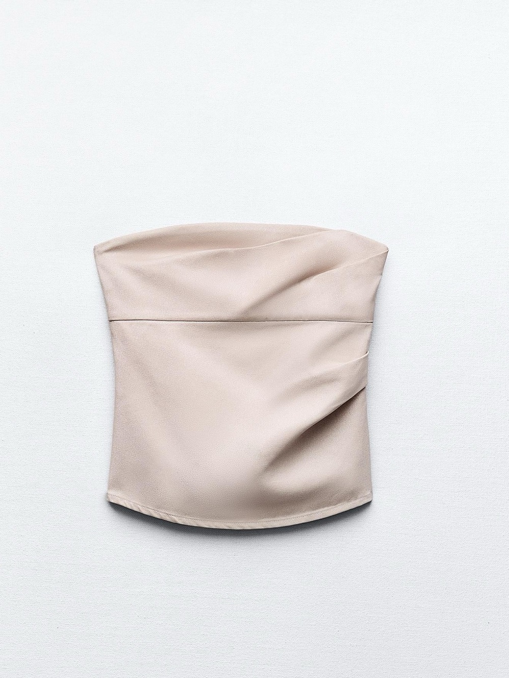Zara Strapless Shiny Beige Top